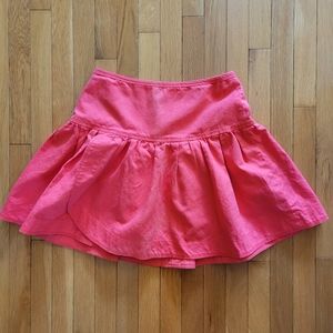 Pink Coral Ruffle Pleated Skirt